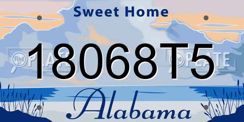18068T5 Alabama License Plate