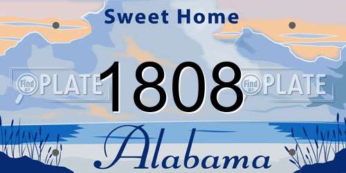 1808 Alabama License Plate