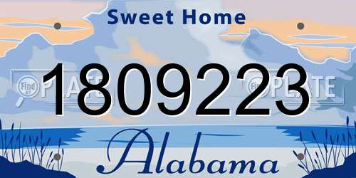 1809223 Alabama License Plate