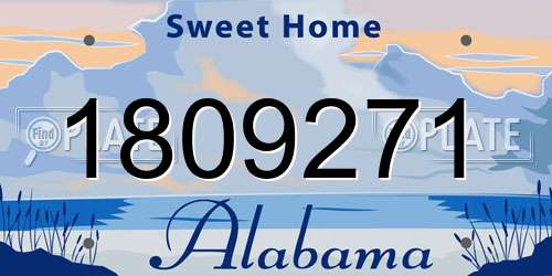 1809271 Alabama License Plate