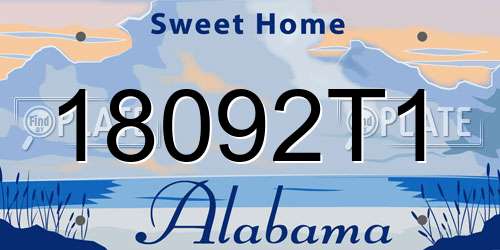 18092T1 Alabama License Plate