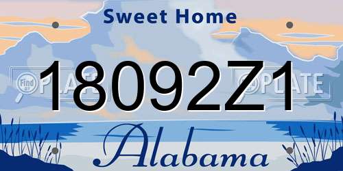 18092Z1 Alabama License Plate