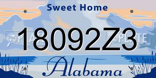 18092Z3 Alabama License Plate
