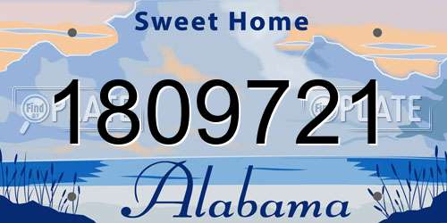 1809721 Alabama License Plate