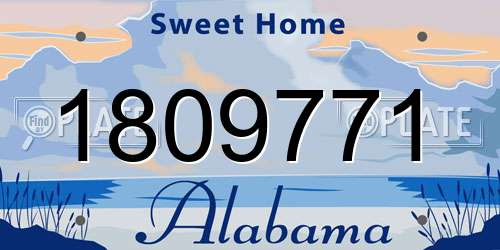 1809771 Alabama License Plate