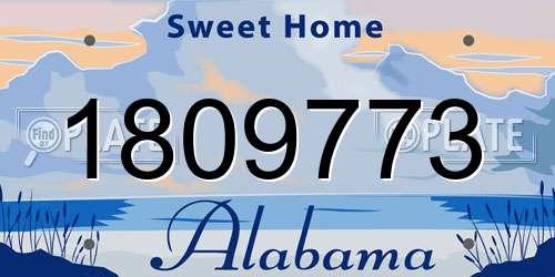 1809773 Alabama License Plate