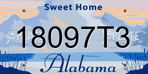 18097T3 Alabama License Plate