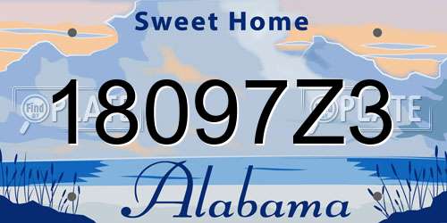18097Z3 Alabama License Plate