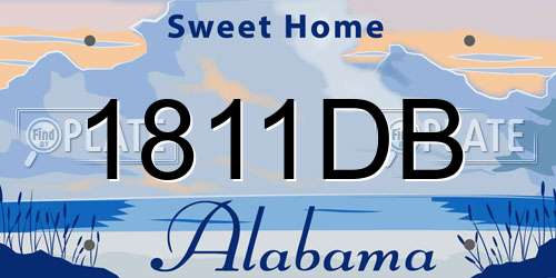 1811DB Alabama License Plate