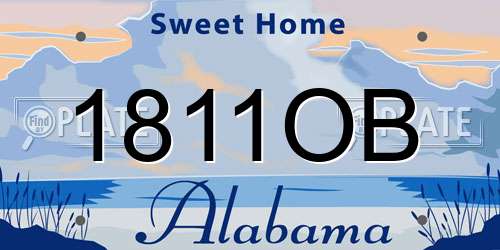 1811OB Alabama License Plate