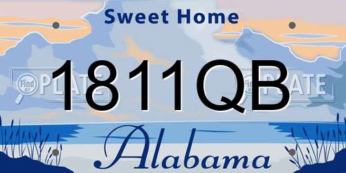 1811QB Alabama License Plate