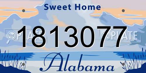 1813077 Alabama License Plate