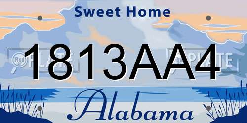 1813AA4 Alabama License Plate