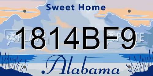 1814BF9 Alabama License Plate