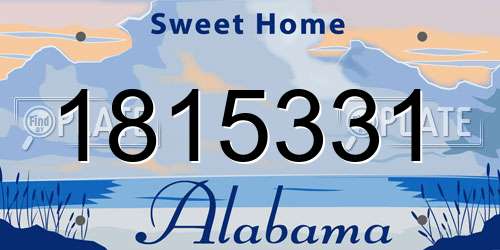 1815331 Alabama License Plate