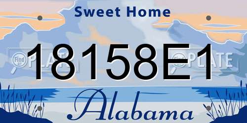 18158E1 Alabama License Plate