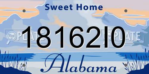 18162I0 Alabama License Plate