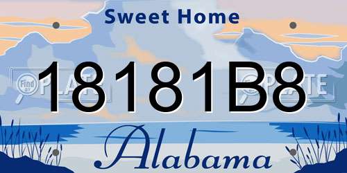 18181B8 Alabama License Plate