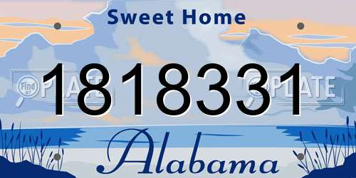 1818331 Alabama License Plate