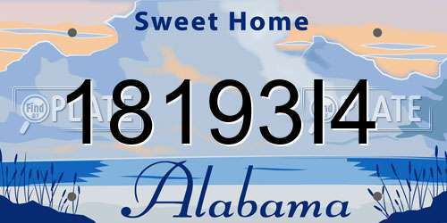 18193I4 Alabama License Plate