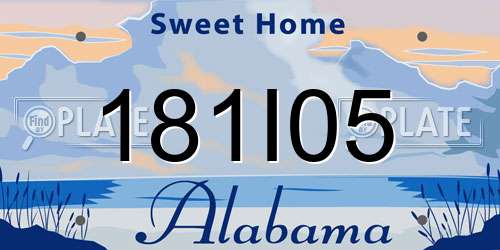 181I05 Alabama License Plate