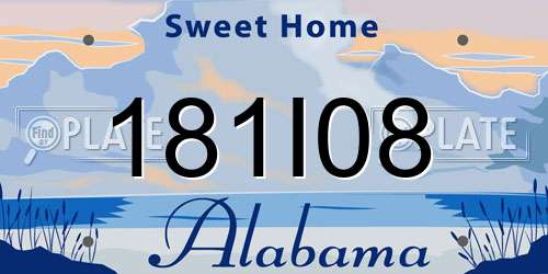 181I08 Alabama License Plate