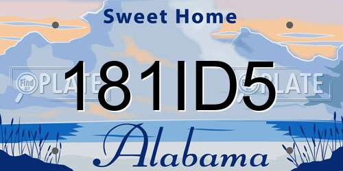 181ID5 Alabama License Plate