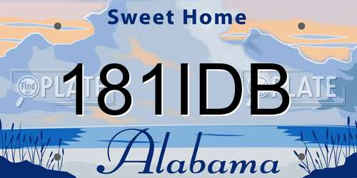 181IDB Alabama License Plate