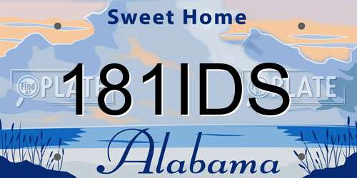 181IDS Alabama License Plate