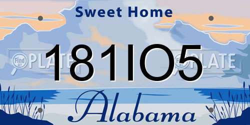 181IO5 Alabama License Plate