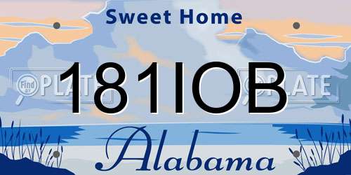 181IOB Alabama License Plate