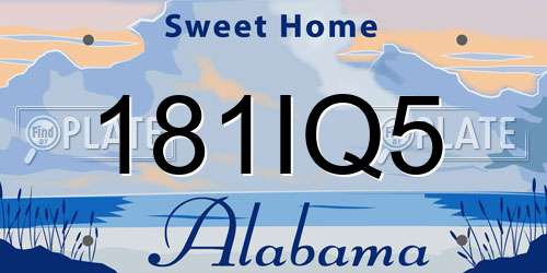 181IQ5 Alabama License Plate