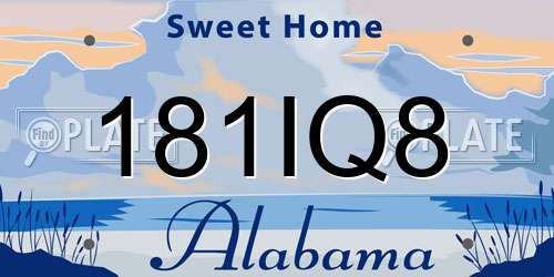 181IQ8 Alabama License Plate