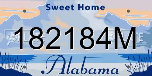 182184M Alabama License Plate