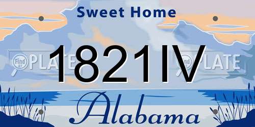 1821IV Alabama License Plate
