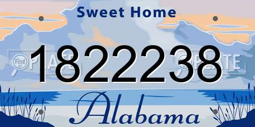 1822238 Alabama License Plate