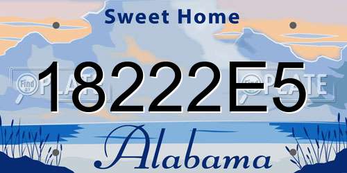 18222E5 Alabama License Plate