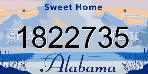 1822735 Alabama License Plate
