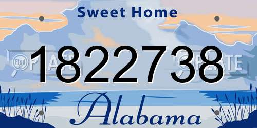 1822738 Alabama License Plate