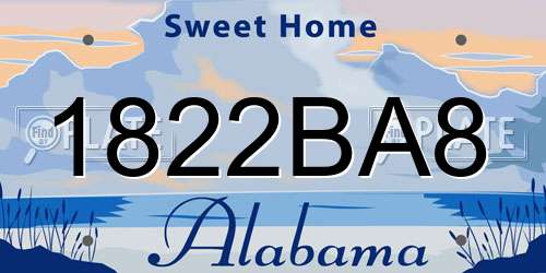 1822BA8 Alabama License Plate