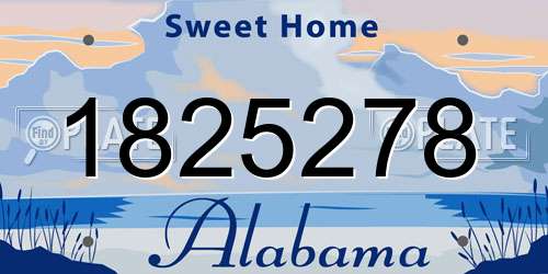 1825278 Alabama License Plate