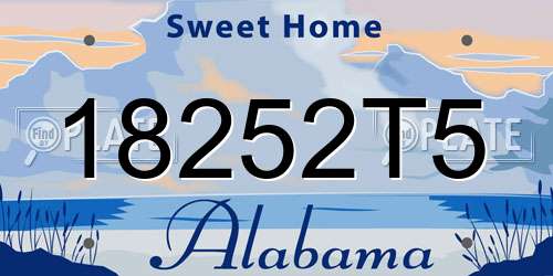 18252T5 Alabama License Plate