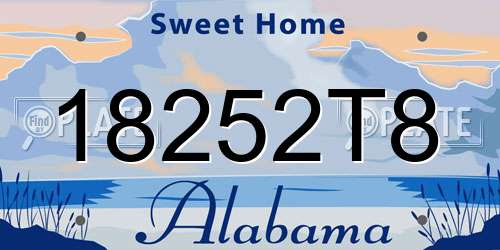 18252T8 Alabama License Plate