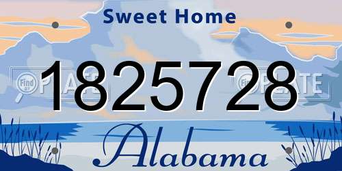 1825728 Alabama License Plate