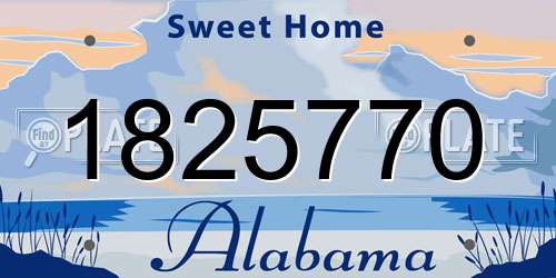 1825770 Alabama License Plate