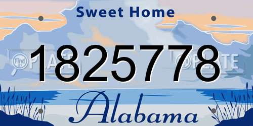 1825778 Alabama License Plate