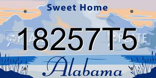 18257T5 Alabama License Plate