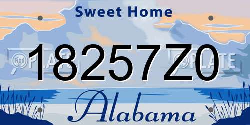 18257Z0 Alabama License Plate