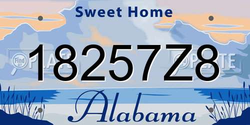 18257Z8 Alabama License Plate