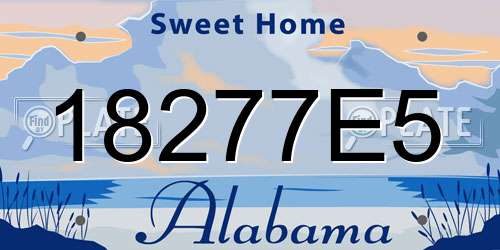 18277E5 Alabama License Plate